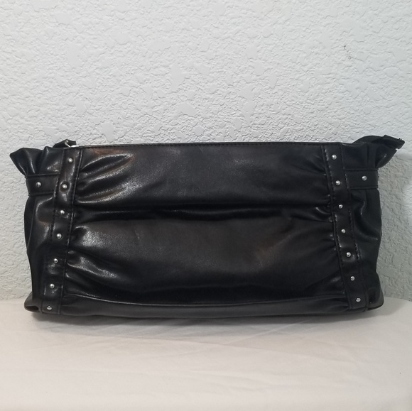 White House Black Market Leather Clutch/Black - Picture 2 of 7